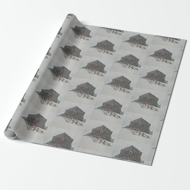 Weihnachtsstall-Geschenk Wrap Geschenkpapier (Ungerollt)