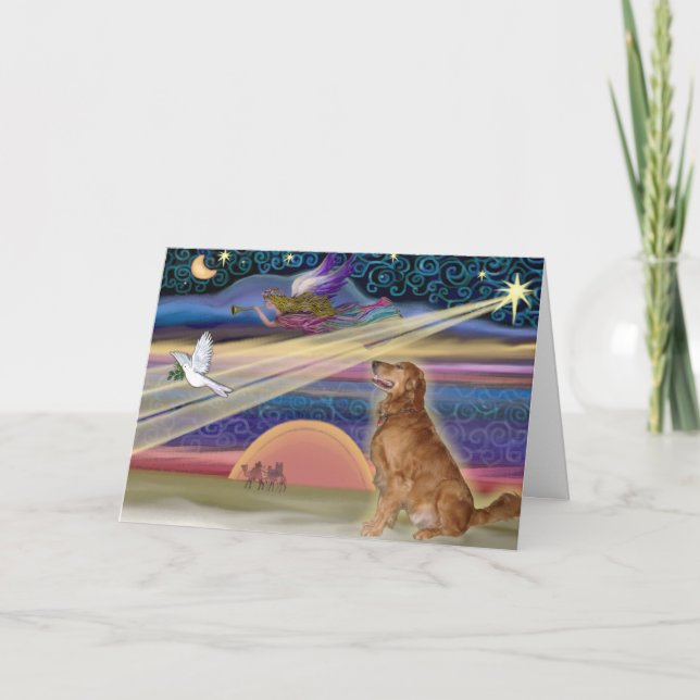 Weihnachtsstar - Goldener Retriever #3 Feiertagskarte (Vorderseite)