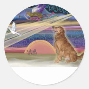 Weihnachtsstar - Goldener Retriever #3 Runder Aufkleber