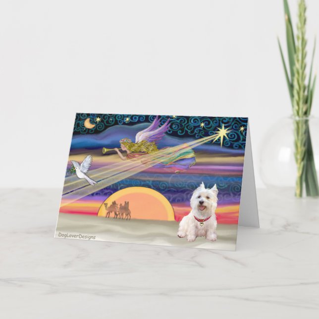 Weihnachtsstar - West Highland Terrier 5 Feiertagskarte (Vorderseite)