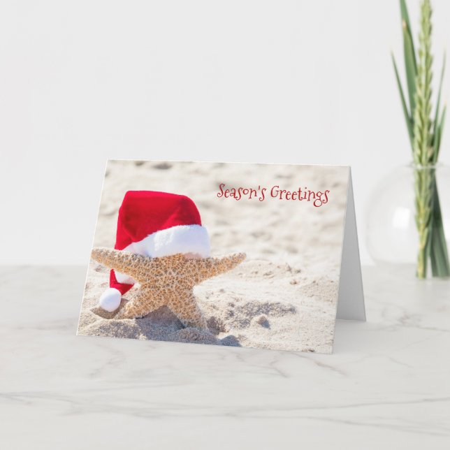 Weihnachtsstarre am Strand Karte (Vorderseite)