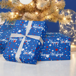 Weihnachtsstars auf blau geschenkpapier