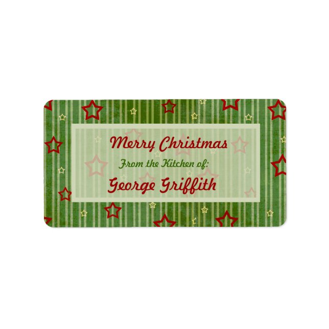 Weihnachtsstars aus der Küche der Labels. Adressaufkleber (Vorne)