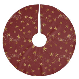 Weihnachtsstars Elegantes Rotes Meer Polyester Weihnachtsbaumdecke