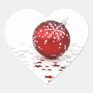 Weihnachtsstars Herz-Aufkleber