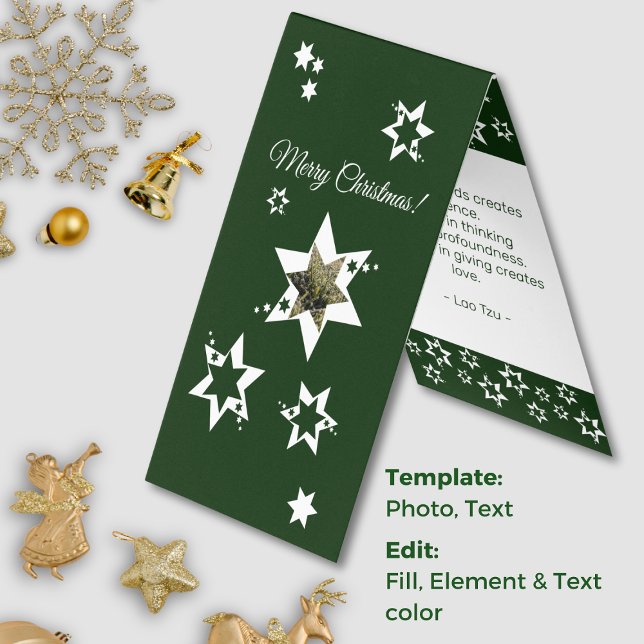 Weihnachtsstars-Karte für den Werbewächter (Promotional Lawn Care Service Christmas Stars Card< Custom Photo, Custom Color, Custom Text)