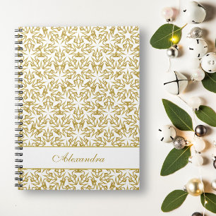 Weihnachtsstars Muster Luxus Personalisiert Gold Notizblock