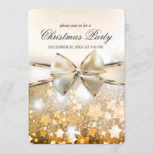Weihnachtsstars Sparkle Satin Party Einladung