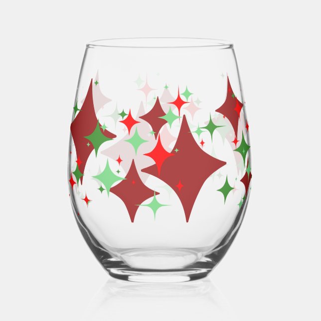 Weihnachtsstars Weinglas Ohne Stiel (Vorderseite)