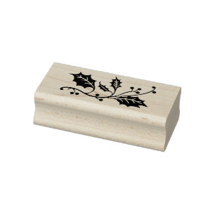 Weihnachtsstechpalme (wählen Sie Ihre Farbe) Gummistempel