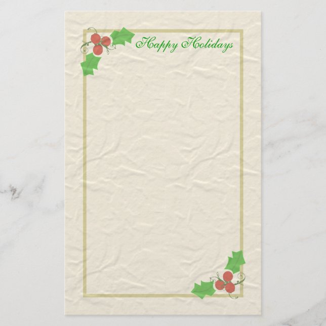Weihnachtsstechpalmen-Briefpapier Briefpapier (Vorderseite)
