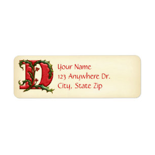 Weihnachtsstechpalmen-Monogramm D