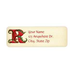 Weihnachtsstechpalmen-Monogramm R