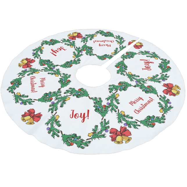 WeihnachtsstechpalmeWreath personalisiert Polyester Weihnachtsbaumdecke (Schrägansicht)