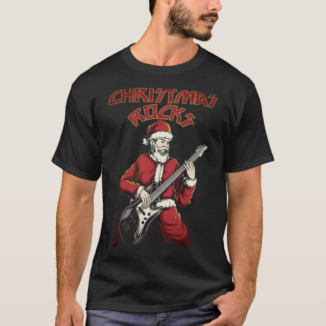 Weihnachtssteine mit Gitarre T-Shirt (Vorderseite)