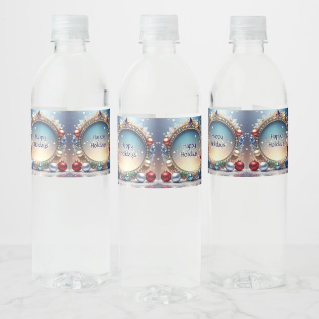 Weihnachtsstelchen-Rahmen Holiday-Wasserflasche (Flaschen)