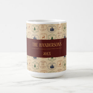 Weihnachtsstempel im Vintage-Stil Kaffeetasse
