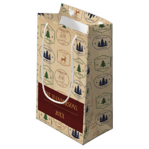 Weihnachtsstempel im Vintage-Stil Kleine Geschenktüte
