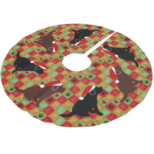 Weihnachtssteppdecken-Labrador-Welpen Polyester Weihnachtsbaumdecke