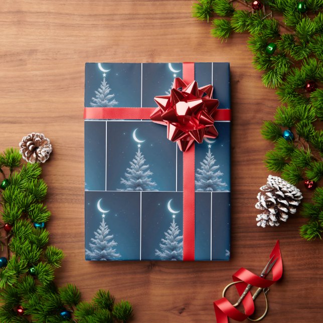 Weihnachtsstern aus einem Halbmond Geschenkpapier (Feiertagsgeschenk)