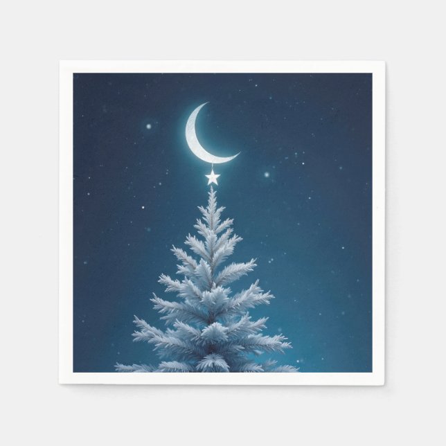 Weihnachtsstern aus einem Halbmond Serviette (Vorderseite)