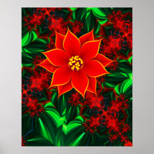 Weihnachtsstern-Blüte Poster