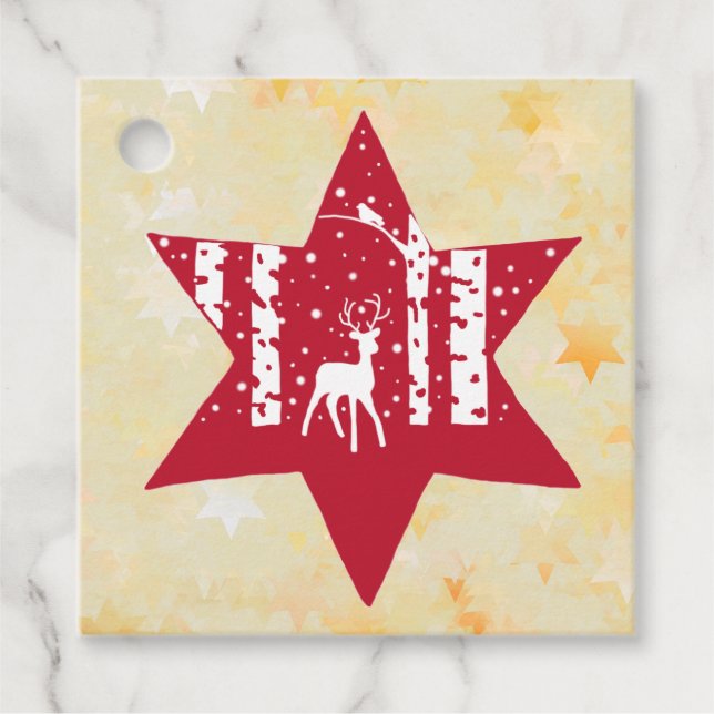 Weihnachtsstern Geschenkanhänger (Vorderseite)