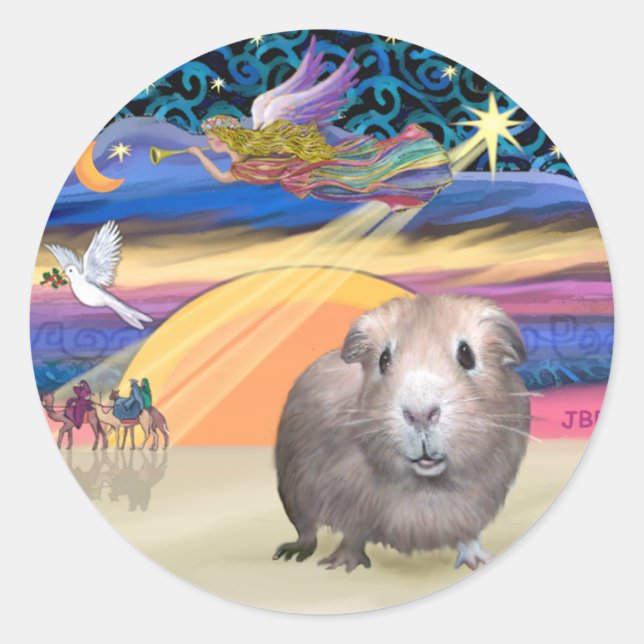 Weihnachtsstern - Guinea Runder Aufkleber (Vorderseite)
