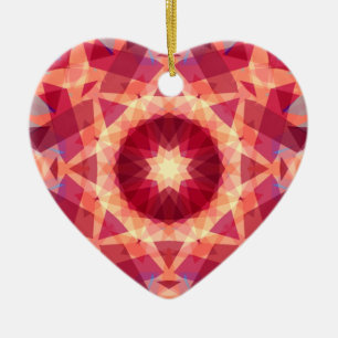 Weihnachtsstern Jolly Red Fun Lila-hell-gelb Keramik Ornament