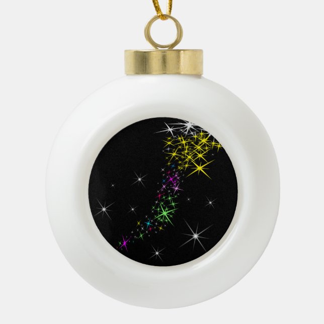 Weihnachtsstern Keramik Kugel-Ornament (Vorderseite)