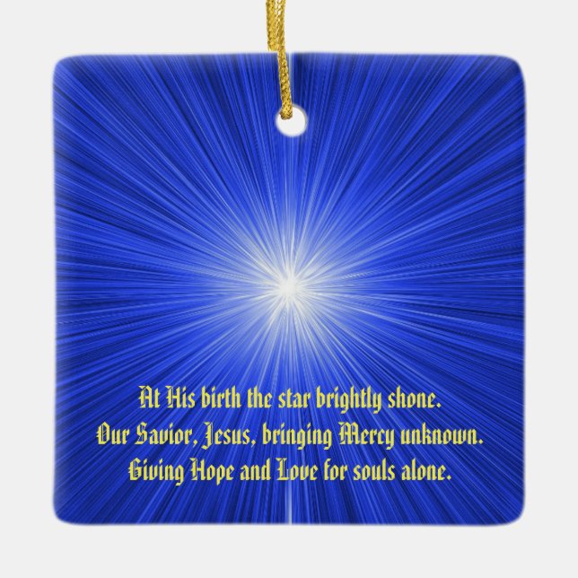 Weihnachtsstern Keramikornament (Vorderseite)