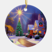 Weihnachtsstern leuchten über einem Weihnachtsbaum