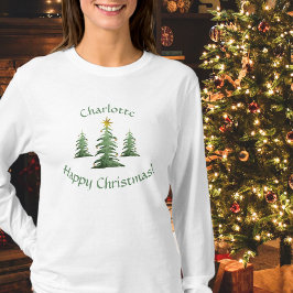 Weihnachtsstern, Name hinzufügen, Feste, Ladys T-Shirt
