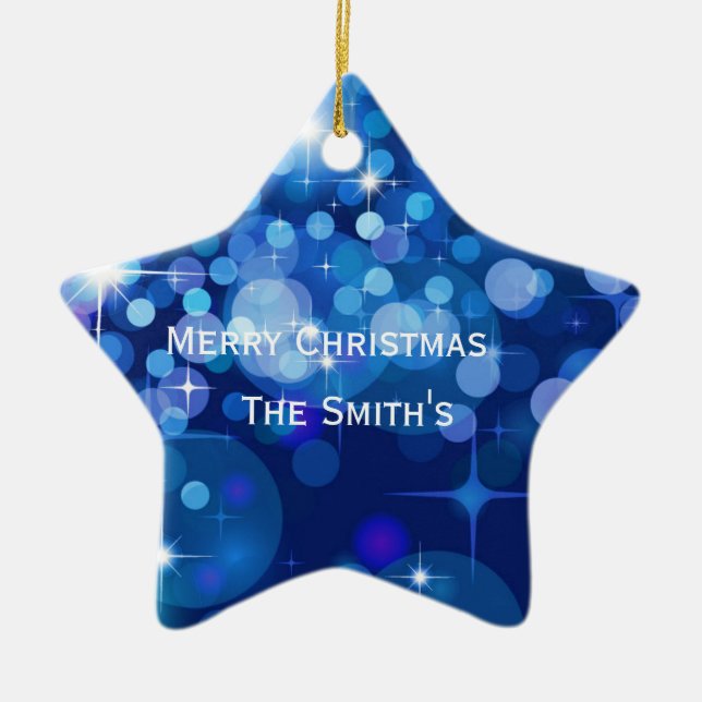 Weihnachtsstern-Ornament-Individuelle Name Keramik Ornament (Vorne)