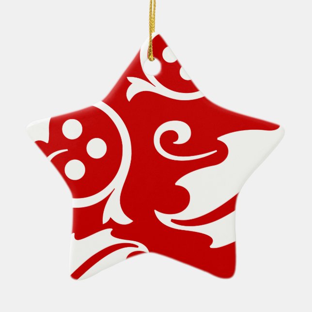 Weihnachtsstern-Ornament Keramik Ornament (Vorne)