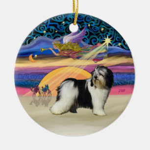 Weihnachtsstern - Polnischer Niederungshund (SW) Keramikornament