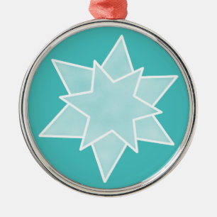 Weihnachtsstern-Premium-Ornament, Türkis Ornament Aus Metall