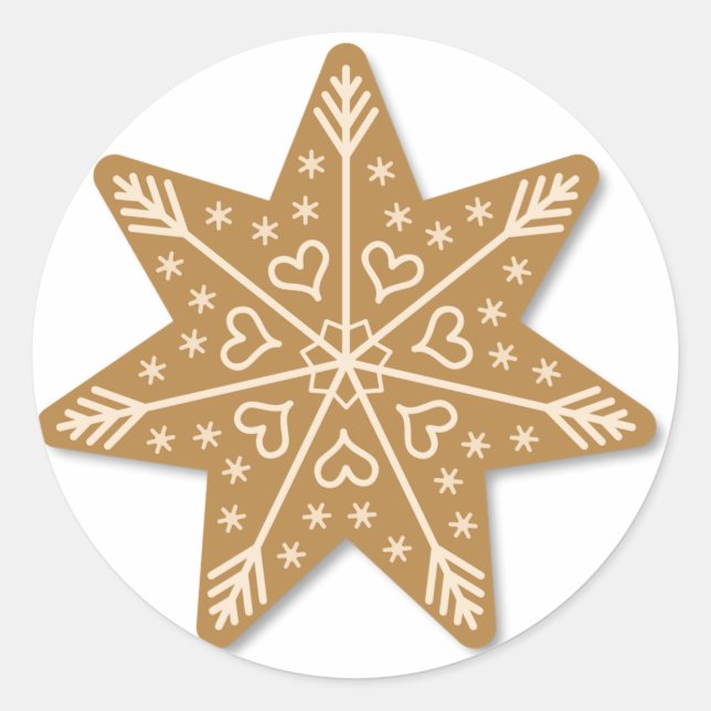 Weihnachtsstern Runder Aufkleber (Vorderseite)