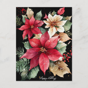 Weihnachtsstern Stechpalme Beere Rot Weiß Blume We Postkarte