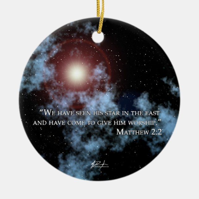 Weihnachtsstern-Verzierung Keramik Ornament (Vorne)