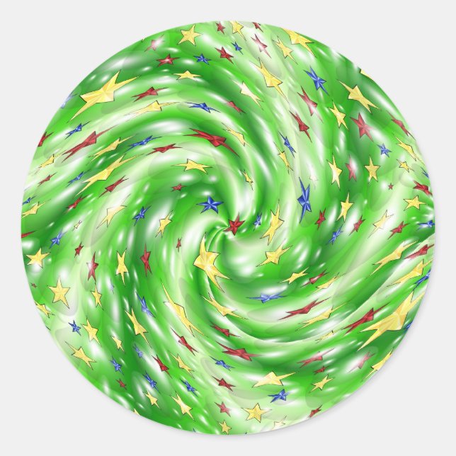 Weihnachtssternaufkleber Runder Aufkleber (Vorderseite)