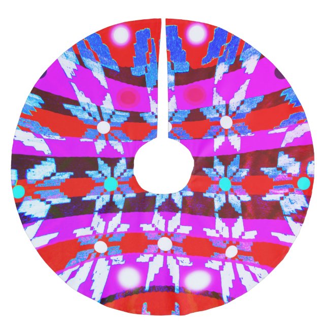 Weihnachtssterne Polyester Weihnachtsbaumdecke (Vorderseite)