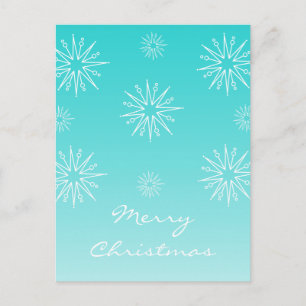 Weihnachtssterne Postkarte, Türkis Feiertagspostkarte