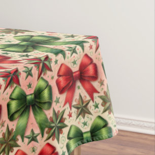 Weihnachtssterne und Bows Muster Tischdecke
