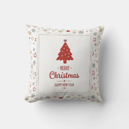 Weihnachtssterne und Schneeflocken Muster Kissen