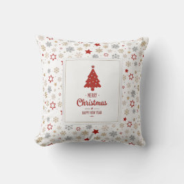 Weihnachtssterne und Schneeflocken Muster Kissen