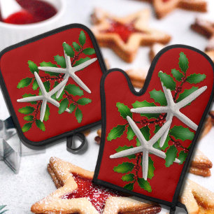 Weihnachtssternfisch Oven Mitt und Pot Holdings Ofenhandschuh & Topflappen-Set