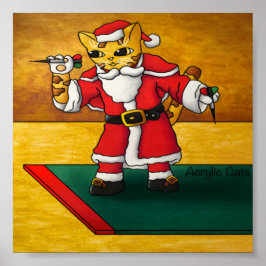 Weihnachtssternkatze Poster