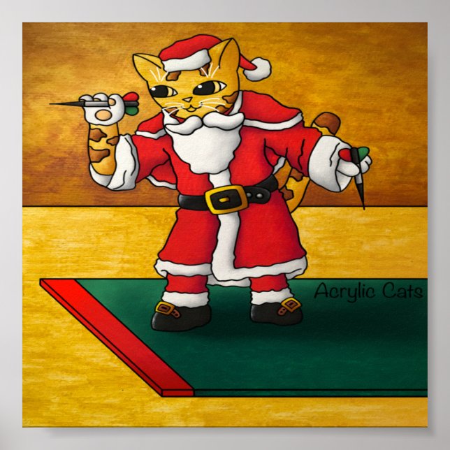 Weihnachtssternkatze Poster (Vorne)