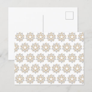 Weihnachtssternmuster Gold Silberne Kalligrafie Ku Postkarte